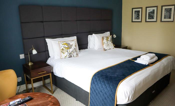 Double bedroom at Rossett Hall Hotel.